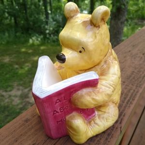 Vintage Disney Pooh Bear Reading Book Money Box